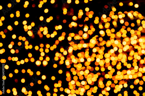 unfocused abstract gold bokeh on black background defocused and blurred many round light wall mural sosiukin wallsheaven