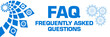 FAQ - Frequently Asked Questions Blue Square Element Symbol 