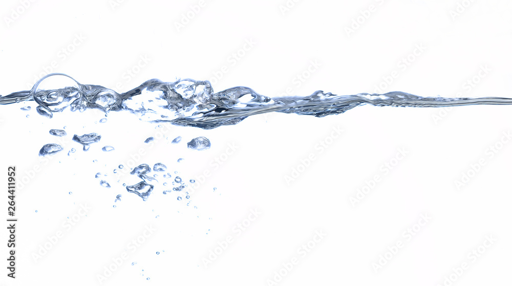 wasser wasserkante oberfläche welle unterwasser blase klar trinken frisch flüssig strömend reinheit  durchsichtig sauber nass blau hintergrund abstrakt kalt meer  - obrazy, fototapety, plakaty 