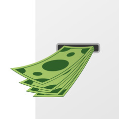 Poster - Withdraw money from ATM slot. Vector illustration.