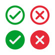 © MasterSergeant - green check and red cross symbols, round vector signs