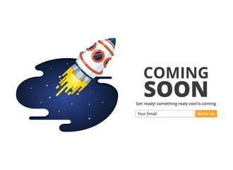 Wall Mural - Coming soon website template. Coming soon landing page design. Coming soon page for a new website. We are launching soon – Illustration