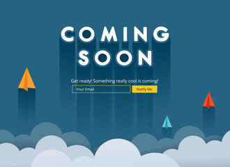 Coming soon website template. Coming soon landing page design. Coming soon page for a new website. We are launching soon – Illustration