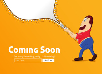 Wall Mural - Coming soon website template. Coming soon landing page design. Coming soon page for a new website. We are launching soon – Illustration