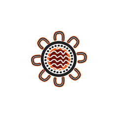 Aboriginal art logo design icon vector template