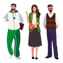 Wall Mural - teachers classic and sports avatars characters