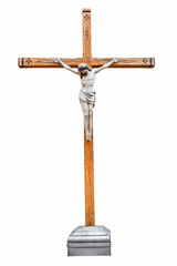 Wall Mural - Christian crucifixion cross on white