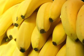 ripe bananas at the store on showcase