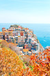 Stunning view of the beautiful and cozy village of Manarola in the Cinque Terre Reserve