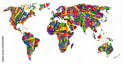 Dekoracja na wymiar  kolorowa-mapa-swiata