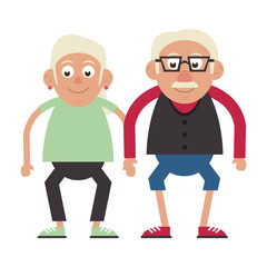 Sticker - Elderly couple grandparents