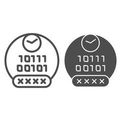 Poster - Password line and glyph icon. Pin code vector illustration isolated on white. Access outline style design, designed for web and app. Eps 10.