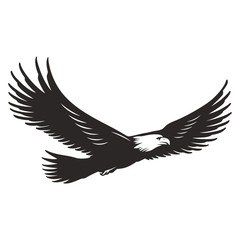 Canvas Print - Monochrome flying eagle template