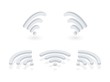 © Dream Girl - Isometric icons set of Wi-Fi signal. Wireless internet signal pictograms presented at different angles on white background