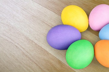 Sticker - Colorful easter eggs isolated on white