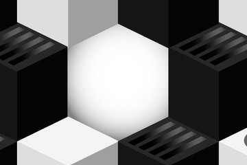 Wall Mural - Black and white geometrical background