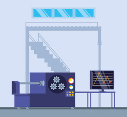 Poster - technified factory scene icon