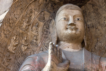 Wall Mural - Nov 2014, Datong, China: Buddha statue at Yungang grottoes in datong, Shanxi province, China