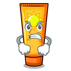 Canvas Print - Angry cartoon sun cream in bag makeup