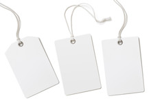 Blank Paper Cloth Labels Or Price Tags Set Isolated