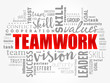 Teamwork word cloud collage, business concept background
