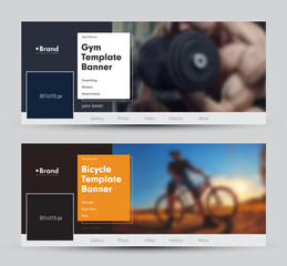 Poster - Modern banner design for social networks with space for photo.