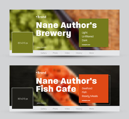 Poster - set of banners of standard size for social networks.