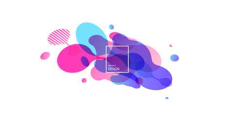 Fototapete - Abstract geometric shapes. Liquid gradient banners isolated on white background. Fluid vector background. Gradient geometric banners with flowing liquid shapes. Dynamic Fluid design for logo, flyers