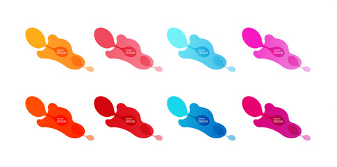 Fototapete - Gradient geometric banners with flowing liquid shapes. Dynamic Fluid design for logo, flyers or presentstion. Abstract vector background