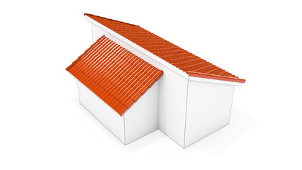 Wall Mural - 3d roof type on the white background. 3d rendering