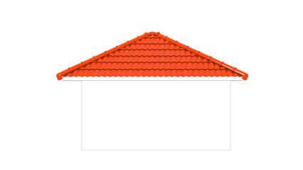 Wall Mural - 3d roof type on the white background. 3d rendering