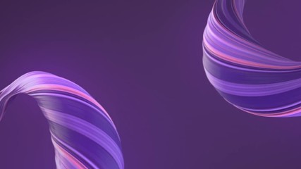 Poster - Violet and pink colored twisted shape motion graphics background. Computer generated abstract geometric 3D render loop animation. HD resolution.