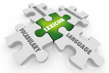 Lexicon Language Vocabulary Puzzle Pieces Communication 3d Illustration