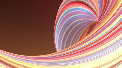 Poster - Colored twisted shape motion graphics background. Computer generated abstract geometric 3D render loop animation. HD resolution.