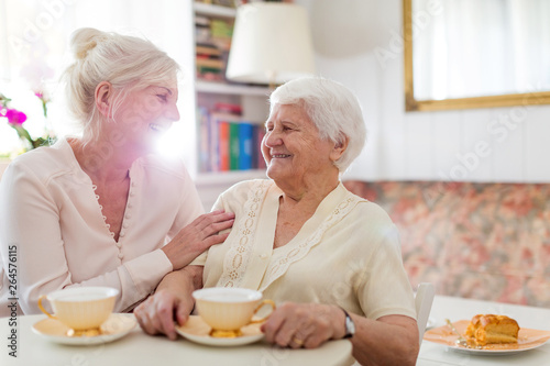Fotomural Senior woman spending quality time with her daughter
