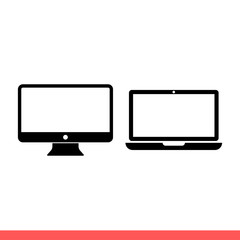 Fototapete - Screen and laptop icon, device symbol
