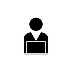 Poster - Man laptop vector icon