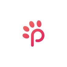 P Paw Letter Tech Logo Vector Icon Illustration