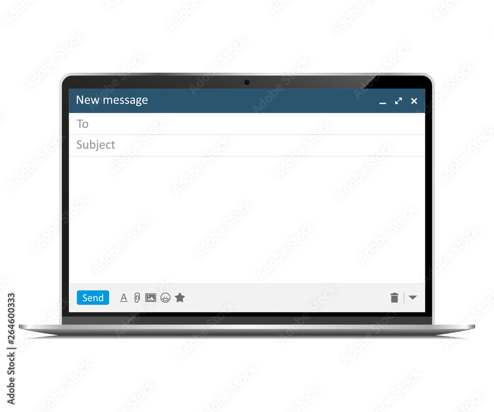 New laptop with email concept window interface Stock Vector | Adobe Stock