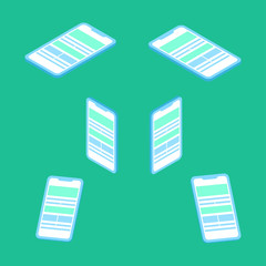 Fototapete - Isometric smartphone icon set, phone symbol collection. Simple, flat design on white background