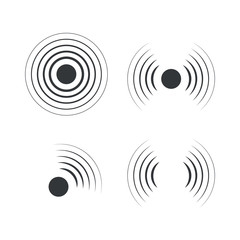 Aufkleber - Radar icons. Sonar sound waves. Vector 