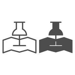 Poster - Gps pin line and glyph icon. Map pointer vector illustration isolated on white. Map and push pin outline style design, designed for web and app. Eps 10.