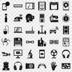 Poster - Modern device icons set. Simple style of 36 modern device vector icons for web for any design