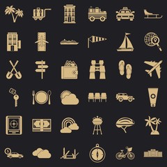 Poster - Transport trip icons set. Simple style of 36 transport trip vector icons for web for any design