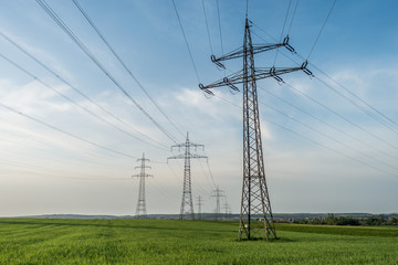 Canvas Print - Hochspannungsmasten einer Überland leitung