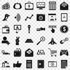 Poster - Digital working icons set. Simple style of 36 digital working vector icons for web for any design