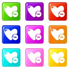 Poster - Dislike icons set 9 color collection isolated on white for any design