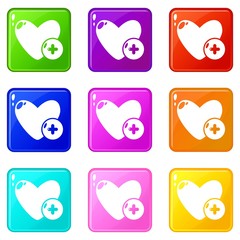 Sticker - Like icons set 9 color collection isolated on white for any design