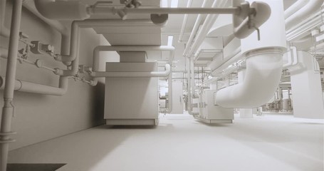 Fototapete - Computer design of utilities at BIM technology
