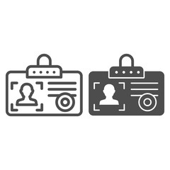 Poster - Identity card line and glyph icon. Id card vector illustration isolated on white. Pass outline style design, designed for web and app. Eps 10.